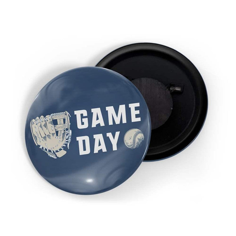 dhcrafts Blue color Round Fridge Magnet Game Day Glossy Finish Design Pack of 1 (58 mm)